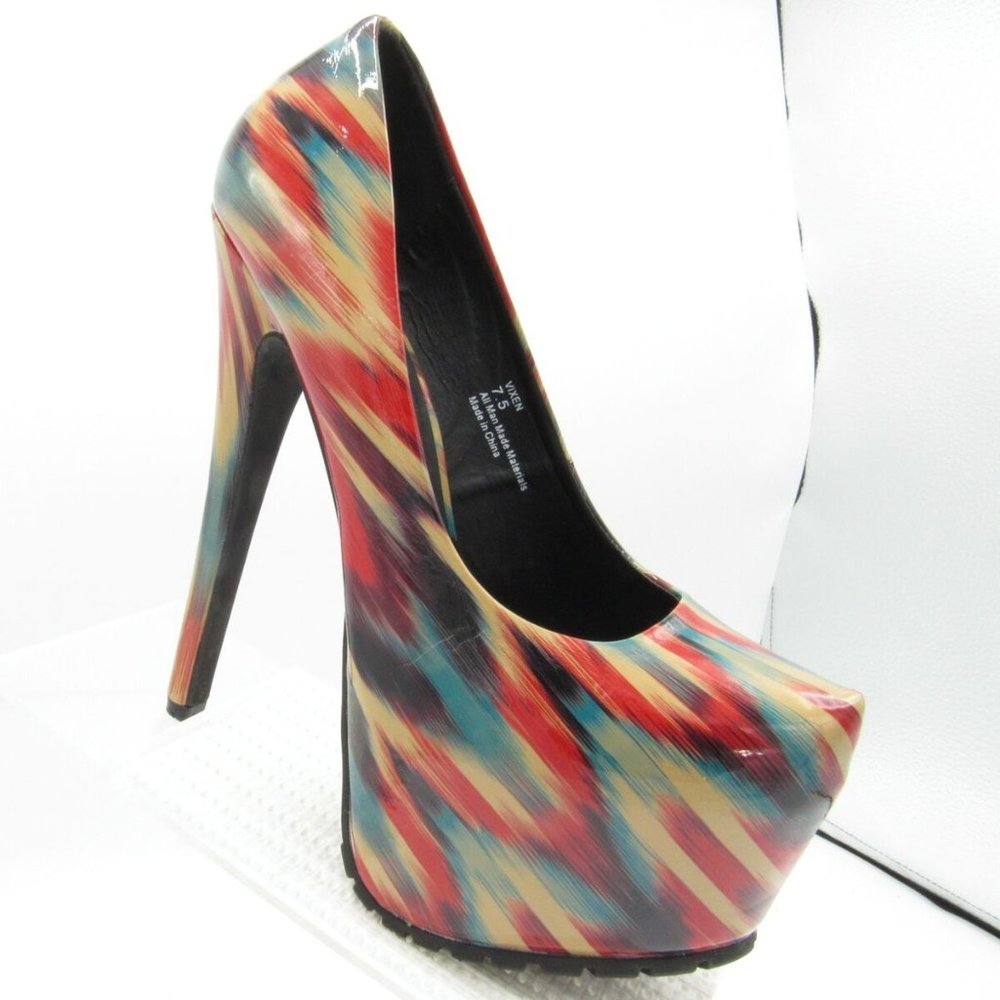Vixen Size 7.5 M Multicolor Stiletto Pumps R1 C3